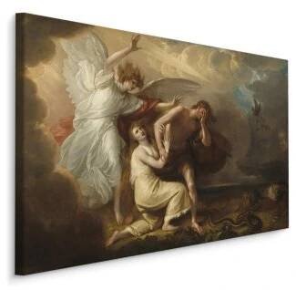 Plátno Benjamin West "Vyhnanství Adama A Evy Z Ráje" 30x20 cm