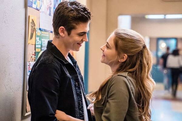 Hero Fiennes-Tiffin as Hardin Scott and Josephine Langford as Tessa Young 'After' Film - 2019