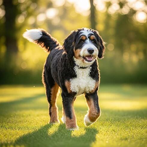 Tri-color f1b bernedoodle