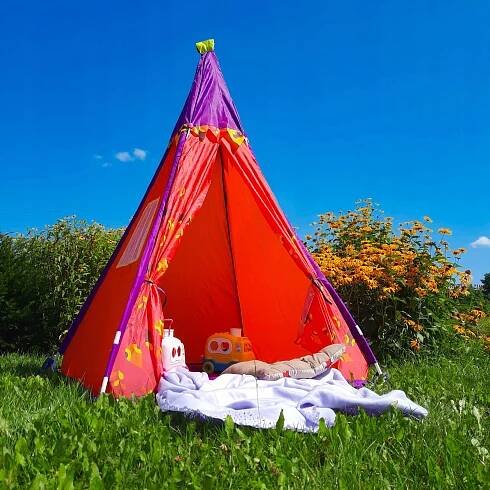 VELKÝ STAN PRO DĚTI TEEPEE TIPI DOMEČEK STABILNÍ ČERVENÝ za 501.00CZK - Allegro