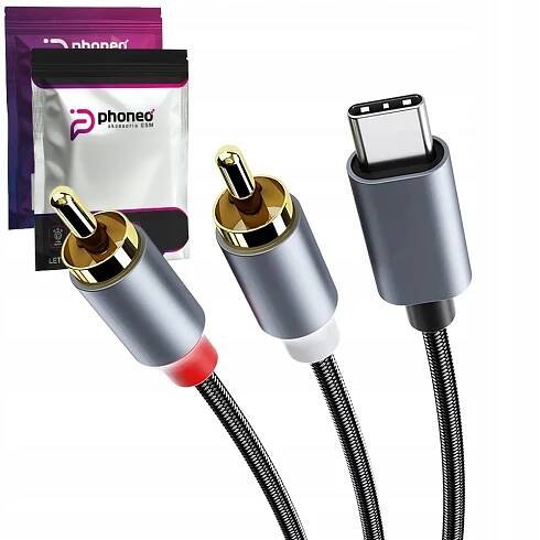 KABEL Phoneo USB-C TYP C na 2x RCA CINCH STEREO HQ