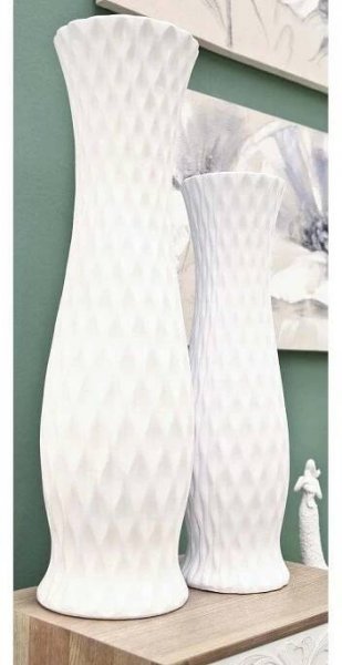Bílá keramická váza Mauro Ferretti, výška 59,5 cm