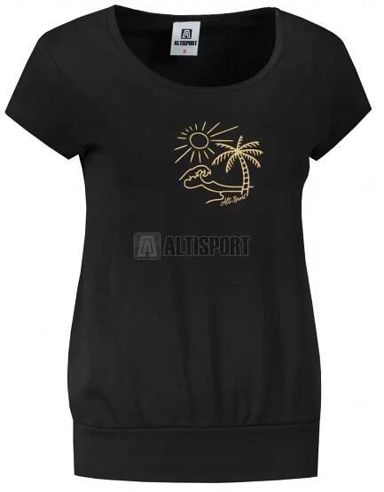 Dámské triko ALTISPORT ALW089120 ČERNOZLATÁ velikost: XS