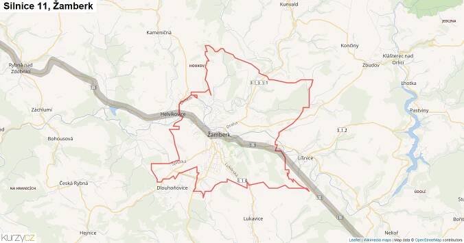 Žamberk, Silnice 11 - Mapa | Kurzy.cz