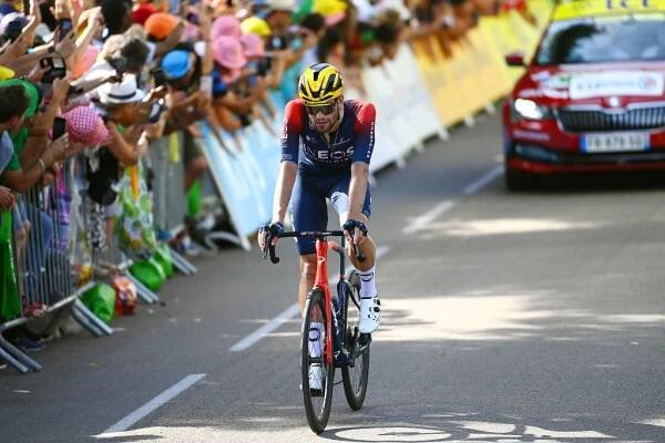 SAINTETIENNE FRANCE  JULY 15 Filippo Ganna of Italy and Team INEOS Grenadiers crosses the finish line during the 109th Tour de France 2022 Stage 13 a 1926km stage from Le Bourg dOisans to SaintEtienne 488m  TDF2022  WorldTour  on July 15 2022 in SaintEtienne France Photo by Tim de WaeleGetty Images