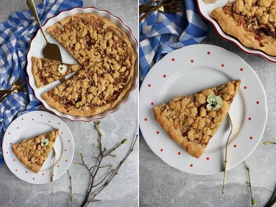 Delicious blog: Drobenkový koláč s jablky a zakysanou smetanou (vegan)