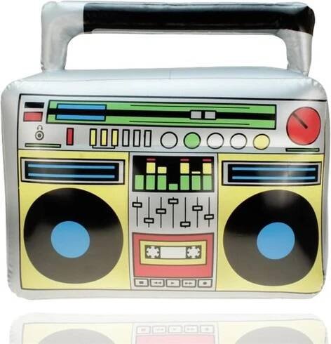 Nafukovací ghettoblaster 80. léta 90. léta cca 45 x 42 cm Hip Hop Rádio Walkman - Karneval a
