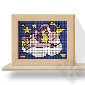 Quercetti Pixel Art 4 Kawaii Unicorn – mozaika z kolíčků | Kuma.cz