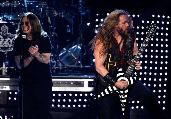 Ozzy Osbourne (left) and Zakk Wylde perform at the Mandalay Bay Events Center in Las Vegas, Nevada on May 12, 2007