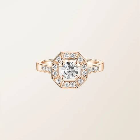 Ring Rose gold Diamond Art Déco Rond 5 mm 1