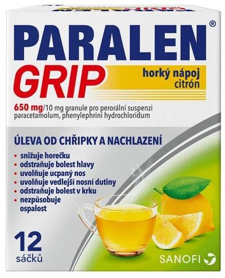 Paralen Grip Horký nápoj citrón 12 sáčků