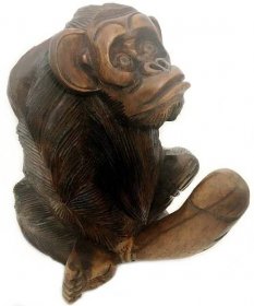 Socha Opice - Opičák  Penis 20 cm / Dřevo 1 kg  - Starožitnosti a umění
