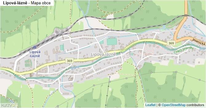 Lipová-lázně - mapa obce