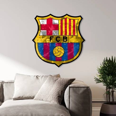 Farebný HDF obraz logo FC Barcelona