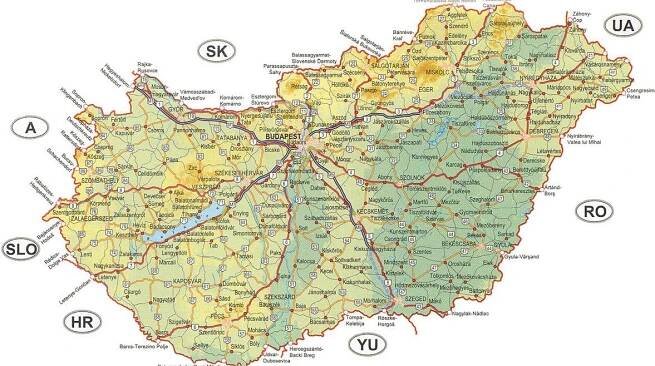 Maďarsko: Mapa🗺️ – Podrobná mapa online + ke stažení (.PDF)