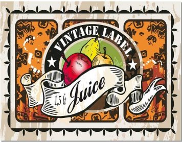 Cedule Vintage Label - Juice - TOP plechove retro cedule