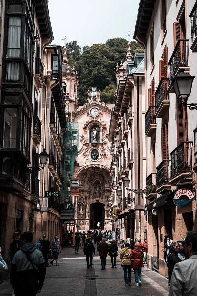 Apartment buildings in San Sebastian, Spain. Pintxos & exploring San Sebastian