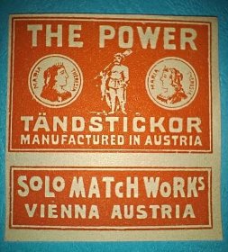 Made in Austria, Solo Vídeň, zápalková nálepka