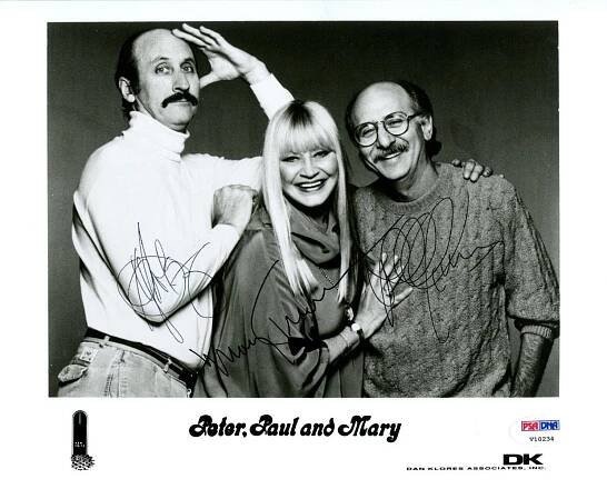Iconic Music Trio Paul, Peter, and Mary in Black and White Wallpaper