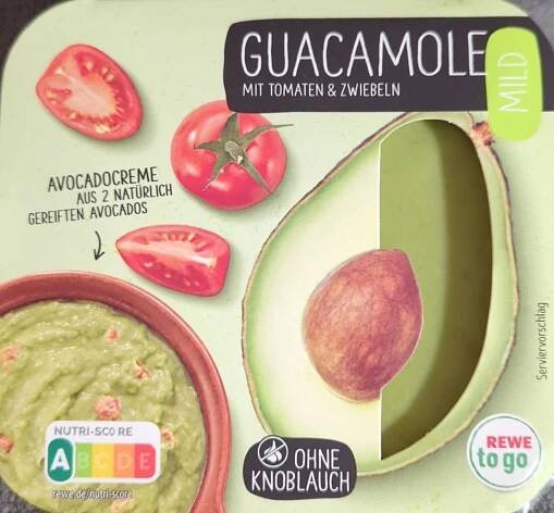 Guacamole mit Tomaten & Zwiebeln Rewe to go