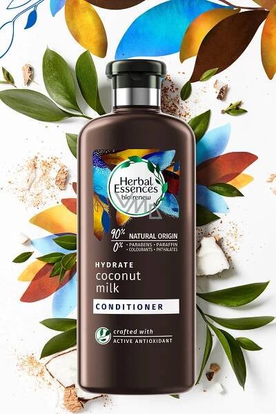 Herbal Essences Hydrate Coconut Milk Conditioner with coconut milk, for shiny and hydrated hair, without parabens 360 ml