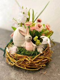 Velikonoční dekorace s vajíčkem a zajícem :: Kytičky z dílničky