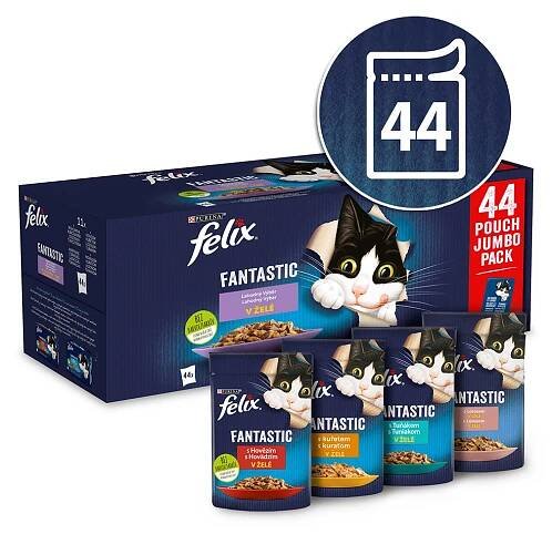 Felix Fantastic kapsička Multipack kuře, hovězí, losos, tuňák 44 x 85 g
