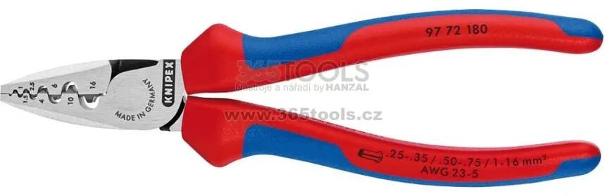 Kleště lisovací na kabelová oka 97 72 180 Knipex