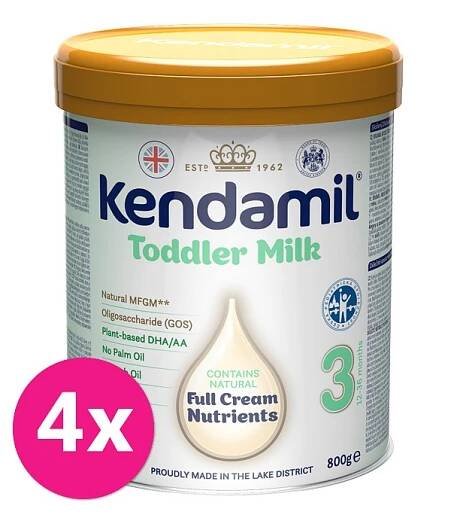 4x KENDAMIL Mléko batolecí 3 DHA+ 800 g - srovnání cen | Leano.cz