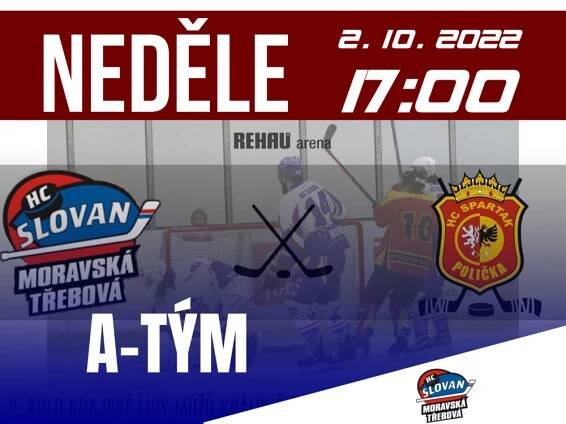 Domácí premiéra! Do REHAU arény přijede Spartak Polička – HC Slovan Moravská Třebová