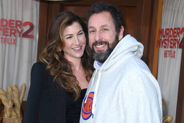 Jackie Sandler and Adam Sandler arrives at the Los Angeles Premiere Of Netflix's 