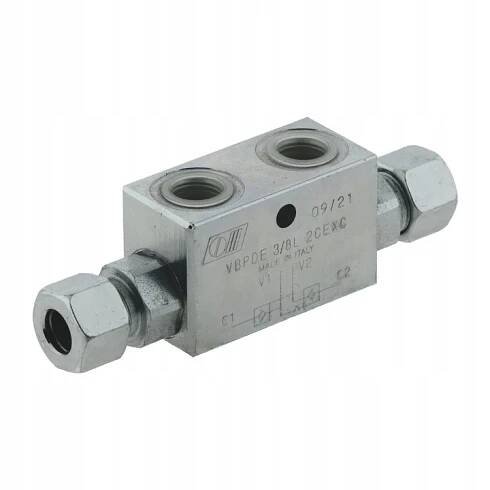 Hydraulický zámek dvojitý zpětný ventil VBPDE 3/8 CEXC trubka 30L Italský