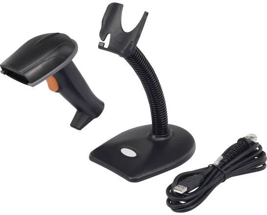 Renkforce LS6302J USB Kit skener 2D čárového kódu kabelové 1D, 2D LED černá ruční USB 1.1, USB 2.0