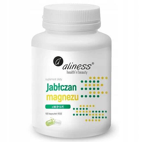 Aliness Jablečnan hořečnatý 100 mg s B6 100 kapslí. KŘEČE, ÚNAVA