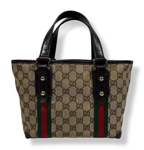 Gucci Monogram Small Jolicoeur Tote Dark Brown