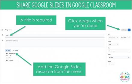 One way to share a copy of a Google Slideshow is by creating a new assignment in Google Classroom.