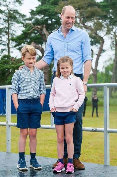 Prince William Gets Help from Prince George and Princess Charlotte to Kick Off Father's Day Race