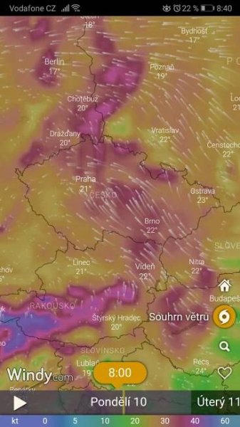 predpoved narazy vetru