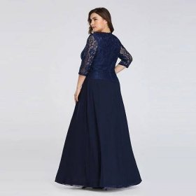 Luxusní modré šaty pro svatební matky XXXXL