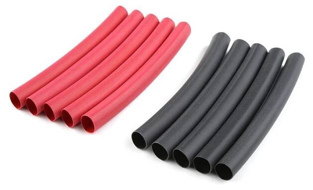 Smršťovací bužírka 6.4mm červená + černá (10)