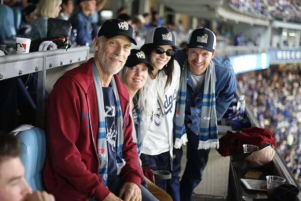Patrick O'Connell, Maggie Baird, Billie Eilish and Finneas at the Dodgers world series game 2024
