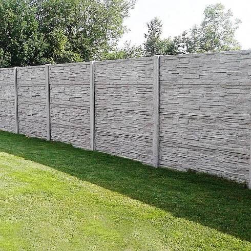 BEVES Oboustranný rovný betonový panel štípaný kámen přírodní šedý