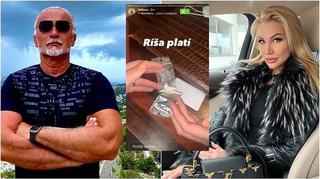 Lia Kees ukázala záhadný sáček. „Tohle platí taky Ríša,“ napsala na adresu expartnera