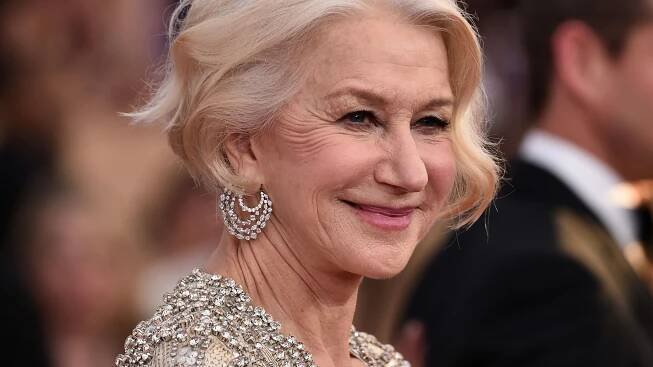 Helen Mirren Debuted Bright Blue Hair in a Double-Bun Updo at Cannes