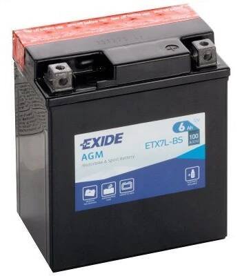 Motobaterie Exide Bike AGM 12V, 6Ah, ETX7L-BS