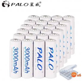 PALO 1.2V AA Rechargeable Batteries 3000mAh Ni-MH 100% Original High Capacity Current AA Battery Rechargeble for Camera Toys Ktv