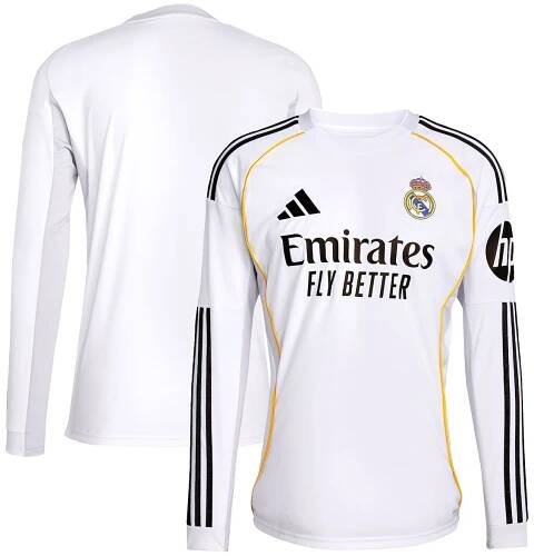 Real Madrid adidas Home Shirt 2025-26 - Long Sleeve