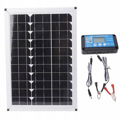 SOLÁRNÍ PANEL SOLÁRNÍ BATERIE 100W 12V REGULÁTOR 20A 12V 24V