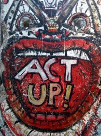 "Act Up!" Graffiti on Berlin Wall Segment at the Newseum in Washington, DC
