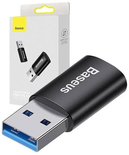 BASEUS Ingenuity mini OTG redukce USB-A 3.1 samec na USB-C samice, černá (ZJJQ000101)
